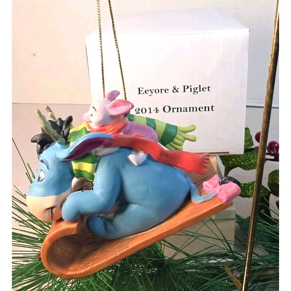 EUC Disney Christmas Ornament Eeyore & Piglet W/ Original Box